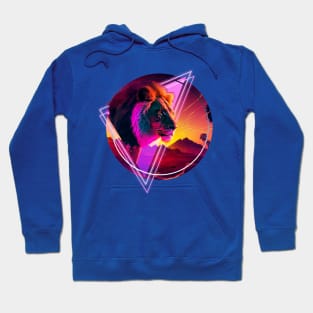 Synthwave desert Lion Hoodie